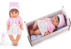 Magic Toys Pisilő baba csillagos ruhában hanggal és kisággyal - 30 cm (MKL398939)