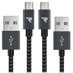 RAMPOW microUSB adatkábel, 20cm, szürke-fekete (2db), RAA23 (RAA23) - speedshop