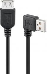 Goobay Cablu prelungitor USB 2.0 T-M unghi 90 grade Negru 0.15m, Goobay G95701 (G95701)