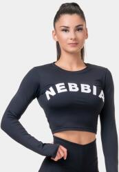 NEBBIA Sporty Hero fekete női hosszú ujjú crop top - NEBBIA S