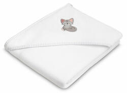  Kapucnis fürdőlepedő 100*100 cm fehér - farkas