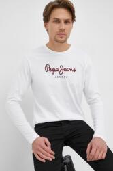 Pepe Jeans pamut hosszúujjú Eggo Long fehér, nyomott mintás - fehér L