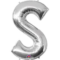 Amscan Balon din folie litera S 86 cm argintiu