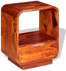 vidaXL Noptieră cu sertar, lemn masiv de sheesham, 40 x 30 x 50 cm (243952) - izocor