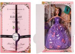 Magic Toys Elegáns Divatbaba kiegészítőkkel lila ruhában - 30 cm (MKL399857)