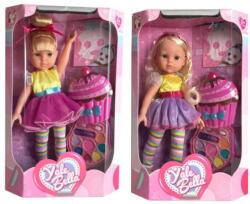 Magic Toys Szőke hajú baba színes ruhában, sminkszettel (MKL252770)