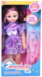 Magic Toys Divatbaba lila színű ruhában ékszerekkel és hang effektekkel - 46 cm (MKL515237)