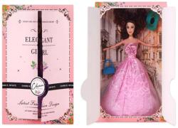 Magic Toys Elegáns Divatbaba kiegészítőkkel rózsaszín ruhában - 30 cm (MKL399875)