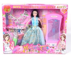 Magic Toys Hercegnő baba estélyiben nyaklánccal és kiegészítővel - 30 cm (MKK176523)