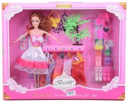 Magic Toys Öltöztethető Betty baba dísznövénnyel, ruhadarabokkal és divatos kiegészítőkkel - 28 cm (MKK146418)