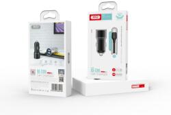 XO TZ09 autós töltő (Fekete) - 2×USB, Lightning kábel, alumínium ház, 12W