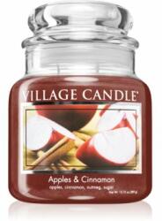 Village Candle Apples & Cinnamon lumânare parfumată (Glass Lid) 389 g