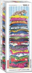 EUROGRAPHICS 1000 db-os Panoráma puzzle - Fluffy Kitty on Pillows (6010-5631) (6010-5631)
