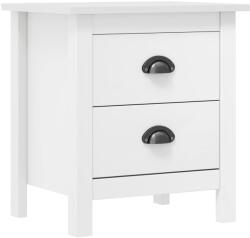 vidaXL Noptieră Hill, alb, 46x35x49, 5 cm, lemn masiv de pin (288904)