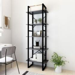 vidaXL Bibliotecă cu 5 rafturi, gri, 60x30x175 cm, lemn prelucrat (3081980) Biblioteca