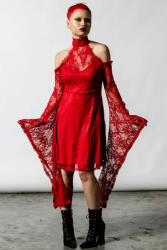KILLSTAR Rochie femei KILLSTAR - To Dust Kimono-Sleeve - SCARLET - KSRA004428