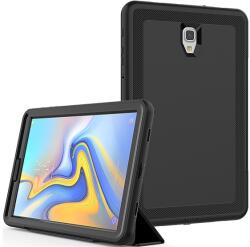 Gigapack Defender telefonvédő gumi (FLIP előlap, műanyag belső, TRIFOLD asztali tartó funkció, közepesen ütésálló) FEKETE Samsung Galaxy Tab A 10.5 WIFI (2018) SM-T590, Samsung Galaxy Tab A 10.5 LT (GP-83975)