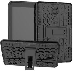 Gigapack Defender műanyag telefonvédő (szilikon belső, kitámasztó, autógumi minta) FEKETE Samsung Galaxy Tab A 8.0 (2018) (SM-T387) (GP-82976)