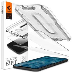 Spigen EZ FIT képernyővédő üveg 2db (2.5D, tokbarát, ultravékony, 0.2mm, 9H + segédkeret) ÁTLÁTSZÓ Apple iPhone 12 Pro Max (AGL01791)