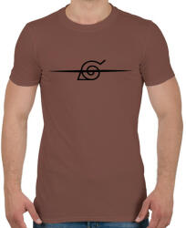 printfashion Konoha áthúzott jel - Férfi póló - Mogyoróbarna (5673849)
