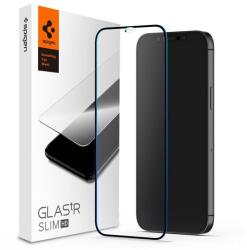 Spigen FC képernyővédő üveg (2.5D, ujjlenyomatmentes, extra karcálló, 9H, ultravékony, 0.3mm, színkiemelés) FEKETE Apple iPhone 12 Pro Max (AGL01468)