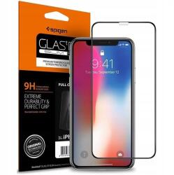 Spigen FC képernyővédő üveg (2.5D, ujjlenyomatmentes, extra karcálló, 9H, ultravékony, 0.3mm, színkiemelés) FEKETE Apple iPhone 11, Apple iPhone XR 6.1 (064GL25233)