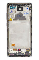 Samsung Galaxy A72 kompatibilis LCD modul kerettel, OEM jellegű, király fekete (GH82-25460A)