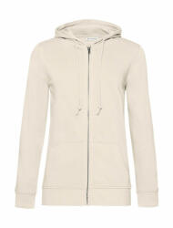 B&C Collection Női kapucnis hosszú ujjú organikus pulóver B and C Organic Zipped Hooded /women L, Törtfehér