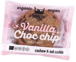 Kookie Cat bio vegán gluténmentes kesudiós zabkeksz - vanília-csokoládé darabok 50g