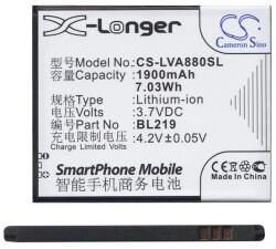 Cameron Sino akku 1900 mAh LI-ION (BL219 kompatibilis) Lenovo A768 / A850+ / A889 / A916 / S856 (CS-LVA880SL)