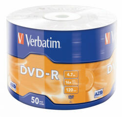Verbatim DVD-R VERBATIM 4.7GB, 120min, viteza 16x, 50 buc, Single Layer, shrink wrap, "Matt Silver" "43788 (43788)