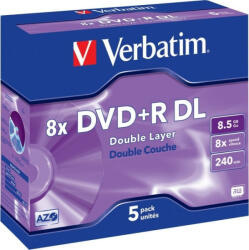Verbatim DVD+R VERBATIM 8.5GB, 240min, viteza 8x, Double Layer, carcasa, "Matt Silver" "43541 (43541)