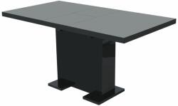 vidaXL Măsuță de cafea din fibră de sticlă lucioasă neagră (243549) - vidaxl
