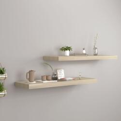vidaXL Rafturi de perete suspendate 2 buc. , stejar, 80x23, 5x3, 8 cm MDF (323878) Raft