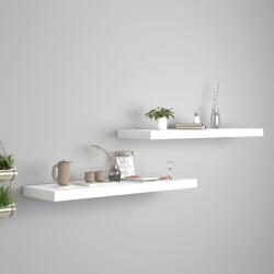 vidaXL Rafturi de perete suspendate, 2 buc. , alb, 80x23, 5x3, 8 cm, MDF (323815) Raft