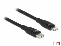 Delock Cablu de date si incarcare USB Type-C la Lightning MFI 1m Negru, Delock 86637 (86637)