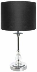 Eurofirany Monik asztali lámpa bársony búrával Fekete/ezüst 30x30x53 cm