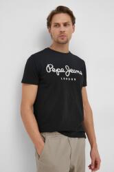Pepe Jeans t-shirt Original fekete, férfi, nyomott mintás - fekete XS