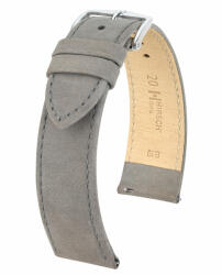 Hirsch Osiris Nubuck borjúbőr óraszíj, szürke, 22/20
