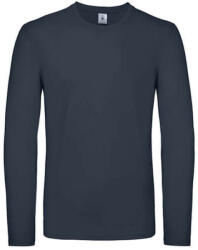 B&C Collection Férfi hosszú ujjú póló B&C #E150 LSL -2XL, Sötétkék (navy)