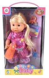 Magic Toys Szőkehajú baba cumisüveggel kiegészítőkkel és hanggal (MKM517747)