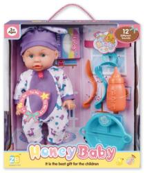 Magic Toys Pizsamás baba étkészlettel és hanggal (MKM517846)