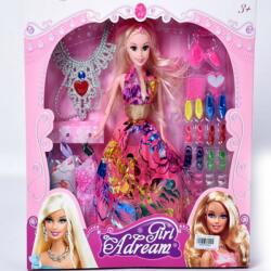 Magic Toys Hercegnő divatbaba nyaklánccal cipőkkel egyéb kiegészítőkkel (MKM780952)
