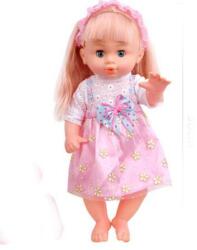 Magic Toys Szőke hajú baba babakocsival cumisüveggel étkészlettel (MKM615712)