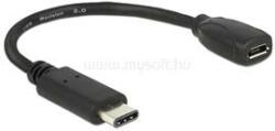 Delock 15cm USB Type-C 2.0 apa - USB 2.0 micro-B típusú anya fekete adatkábel (DL65578) (DL65578)