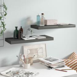 vidaXL Rafturi de perete, 2 buc. , gri extralucios, 60x23, 5x3, 8 cm, MDF (323791) Raft