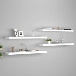 vidaXL Rafturi de perete suspendate, 4 buc. , alb, 90x23, 5x3, 8 cm, MDF (323819) Raft