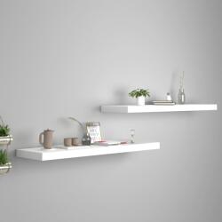 vidaXL Rafturi de perete suspendate, 2 buc. , alb, 90x23, 5x3, 8 cm, MDF (323818) Raft