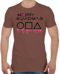 printfashion Merry Squidmas jelek - Férfi póló - Mogyoróbarna (5677869)