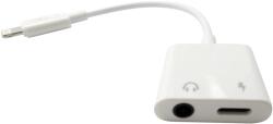  Adaptor XO-NB172B mufa lightning la lightning (incarcare) si jack 3.5 mm (conectare casti) alb, pentru Apple